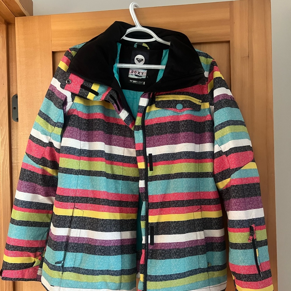 Roxy Colorful Striped Kids Puffer Jacket